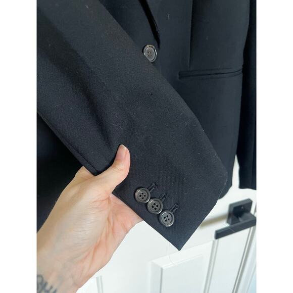 J. Crew Wool Blend Single Button Blazer Jacket Black 4 Tall - Picture 6 of 8